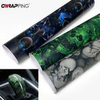 DIY Car Adhesive Vinyl Film for Motorcycle Vinyls Skull Texture Car Wraps Full Body Covering Waterproof Automotive Sticker Wrap Car Mobile World