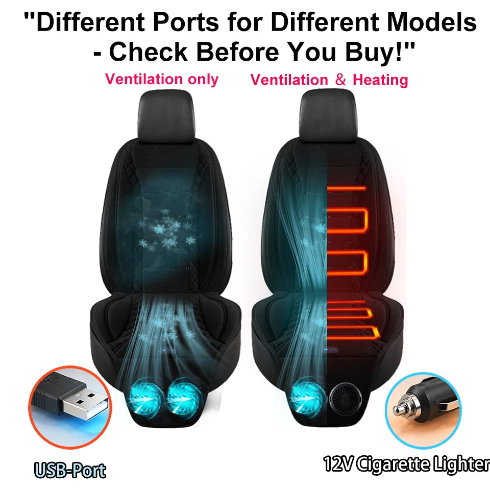 Car Ventilated Seat Cover, Universal Fit Cushion, Cool & Heating 2-in-1,Breathable Comfortable Cool Down Pad for Summer