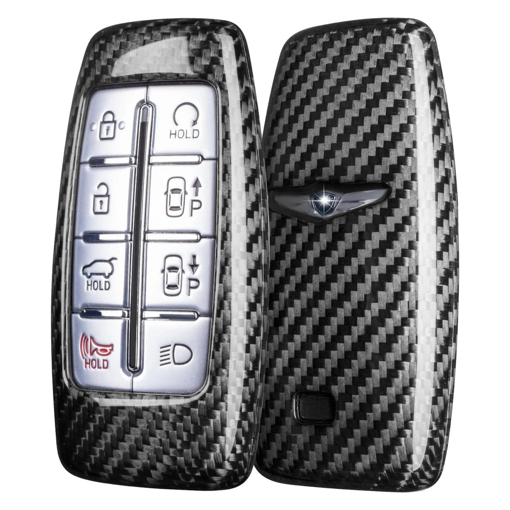 For 8 6 4 Button Genesis Key Cover Carbon Fiber Key Shell For Hyundai Genesis GV70 GV80 GV90 Key Case with Keychain Accessories CM World