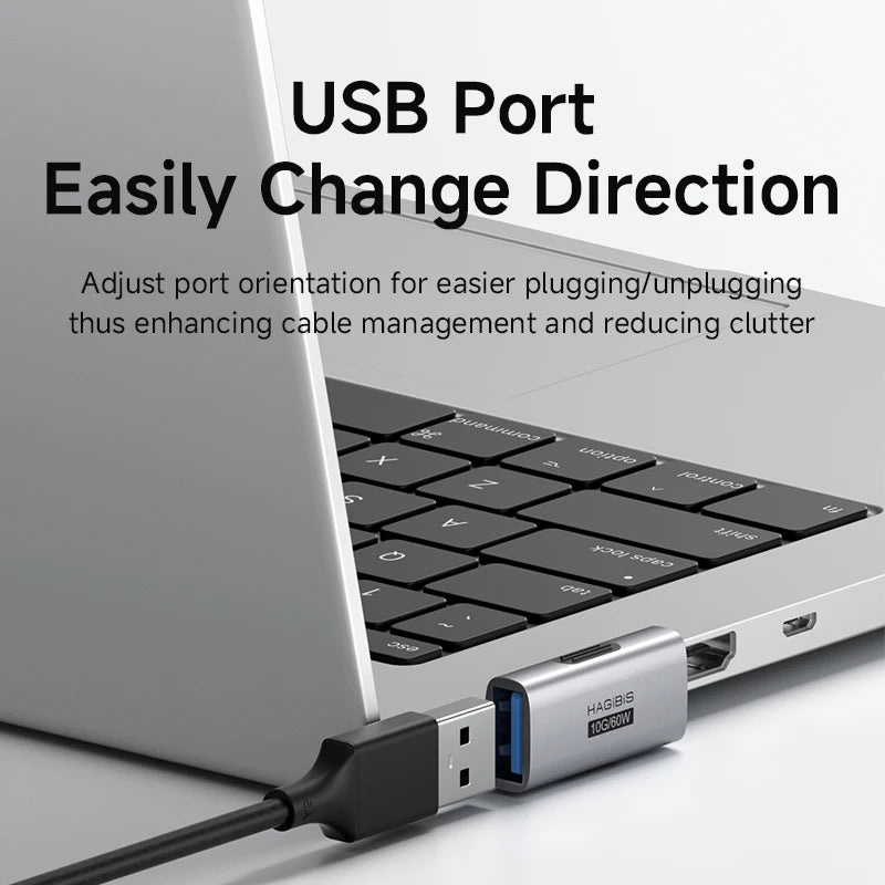 Hagibis USB 3.2 Adapter 90 Degree Right Angle USB A Male to Female Connector OTG Adapter Cable Extender for Laptops Charger PC Car Mobile World