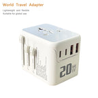 PD 20-35w International Power Adapter GaN 2 type-C&USB Fast Charging Travel Charger,Outlet Travel for Europe EU UK USA AU Car Mobile World