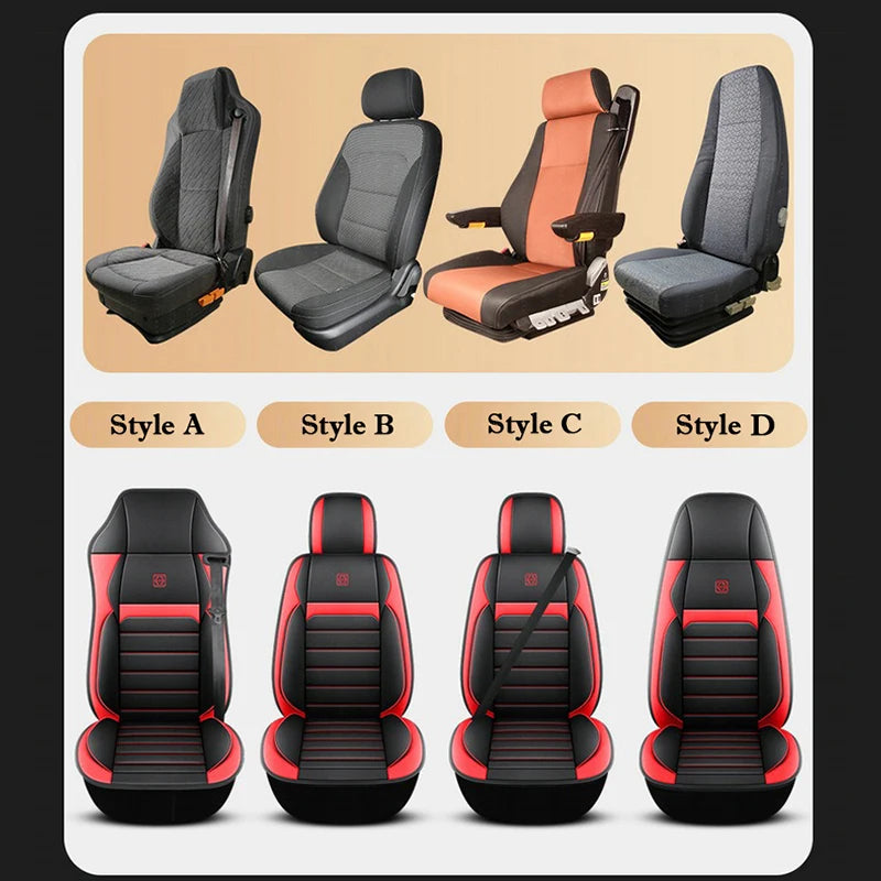 Large Lorry Bus Truck Leather Seat Cover Heavy-duty Cushion for SITRAK SCANIA Volvo Benz Renault DAF IVECO ISUZU TATRA Peterbilt CM World