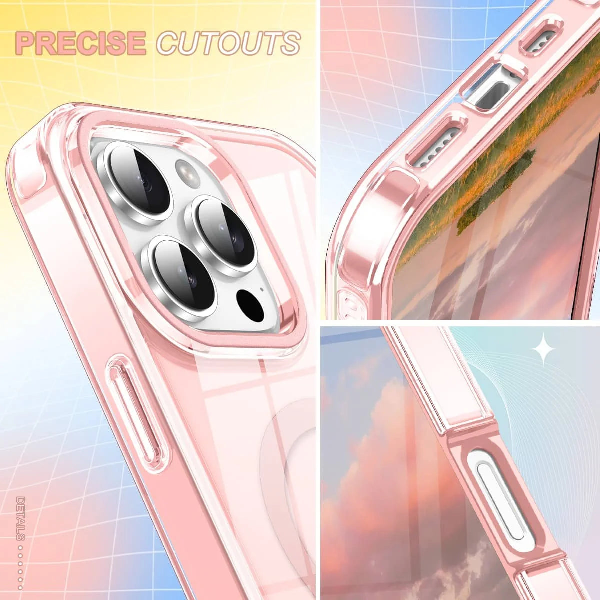 For iPhone 17/16e/15/14/13/12/11 Pro Max/Air Full Body Shockproof Case with Magnetic Built-in Screen Protector Transparent