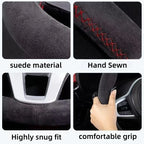 Hand-stitched Non-Slip For Honda Accord Civic 11th Gen CRV 2023 2024 Suede Car Steering Wheel Cover Car Interior Accessories