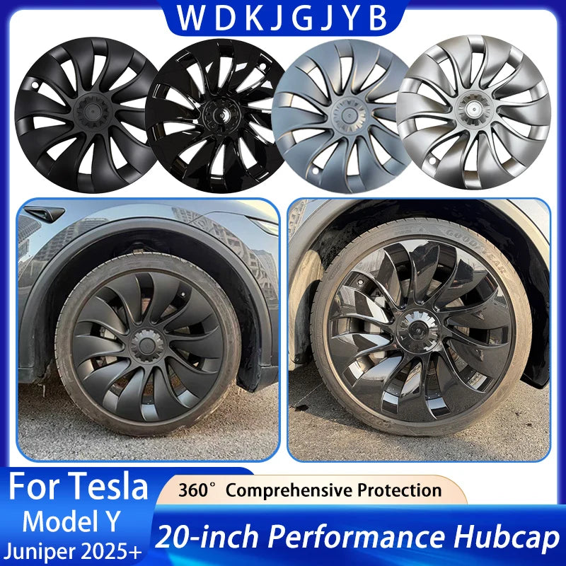 For Tesla New Model Y Juniper 2025 4PCS Hub Cap Car Replacement Wheel Cap 20Inch Performance Automobile Hubcap Cover Accessories CM World