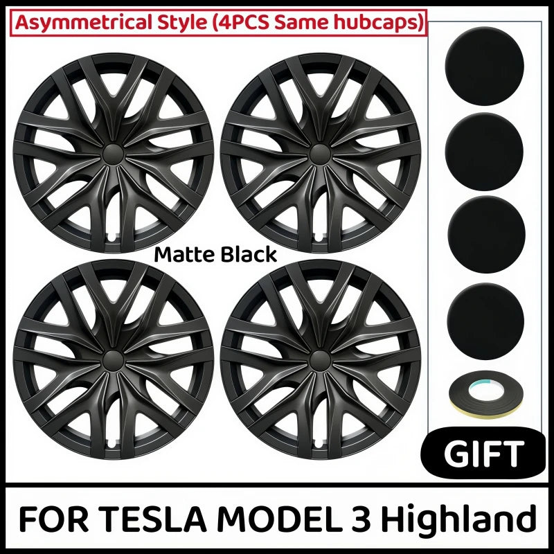 4PCS HubCap for New Tesla Model 3 Highland 2025 18 Inch Performance Replacement Wheel Cap Auto Full Rim Cover Accessories 2024
