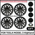 4PCS HubCap for New Tesla Model 3 Highland 2025 18 Inch Performance Replacement Wheel Cap Auto Full Rim Cover Accessories 2024