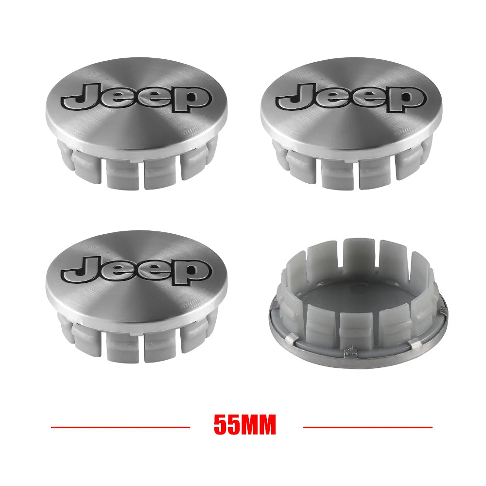 4Pcs 55/64MM Car Wheel Center Hub Cap Styling Accessories For Jeep Wrangler Renegade Compass Gladiator Cherokee JL Grand JK Patr CM World