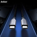 Anker Prime USB C to USB C Cable, 240W 3ft 6ft Fast Charging USB C Cable, Upcycled-Braided Nylon With 100-Year Bend Durability