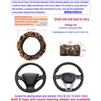 Leopard print simulation winter plush without inner ring car without inner ring steering wheel cover steam interior supplies