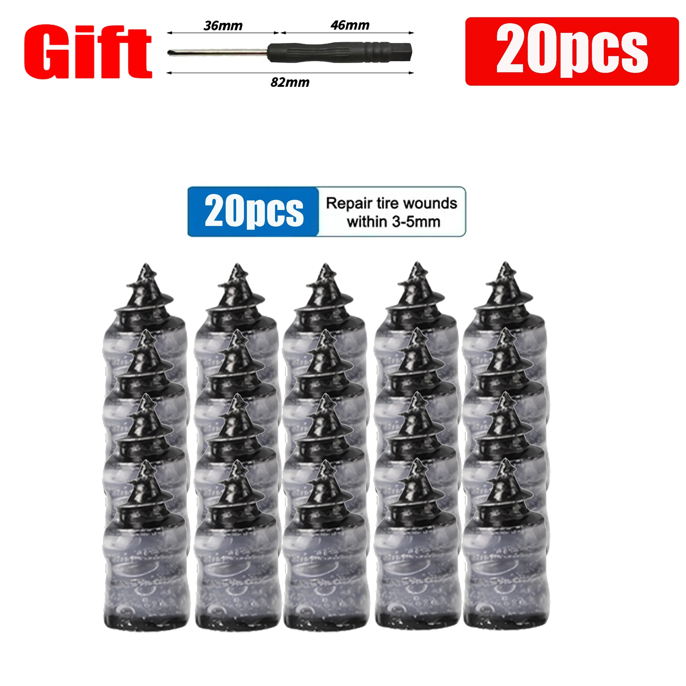 Car Tyre Repair Rubber Nail Car Wheel Punctures Screws Car Tire Repair Kit Car Motorcycle Tire Puncture Repair Screws Tool CM World