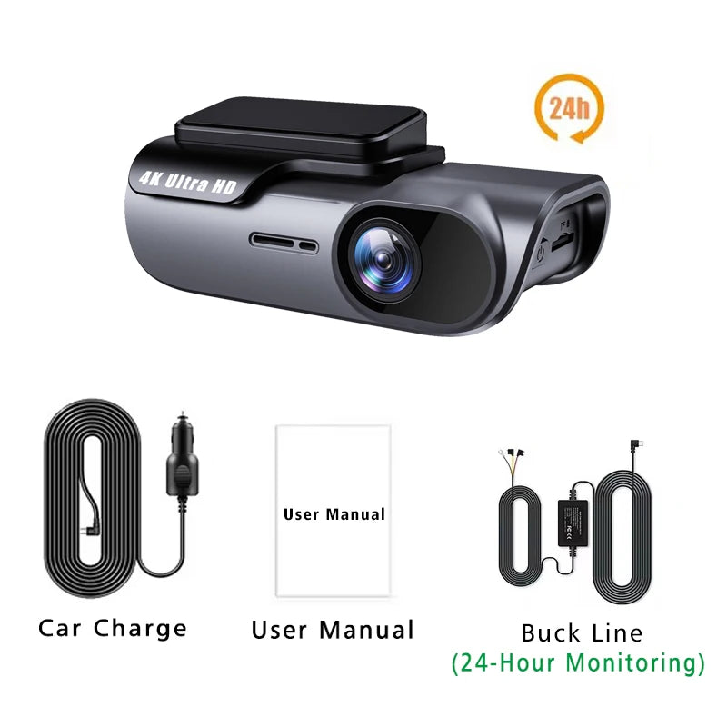 UHD 4K 3840*2160P Car DVR WIFI Dash Cam Camera Video Drive Recorder Dashcam Registrar Black Box 24 Hour Monitoring Night Vision