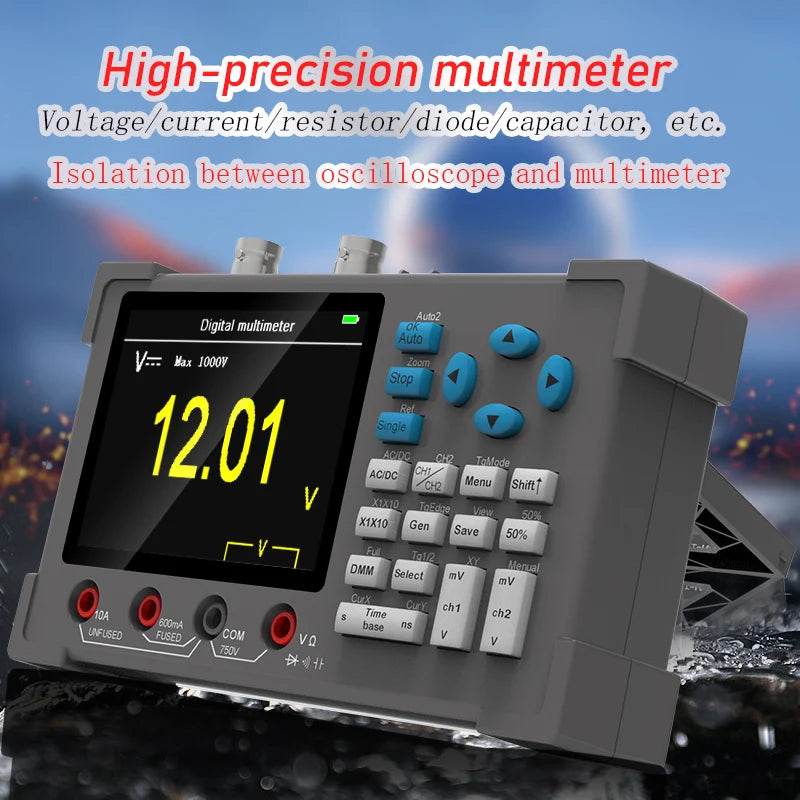 ZEEWEII DSO3D12 3.2 Inch Desktop Digital Oscilloscope 120M Bandwidth Dual Channel Multimeter and Signal generator 3 in 1 CM World