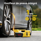 Taskstar Electric Car Jack 5T Electric Scissor Jack with Built-In Inflator 12V Tire Changer with LED Light for Sedan SUV Truck CM World