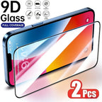 2Pcs Full Cover Screen Protector for iPhone 17 16 15 14 Pro Max Air 16 15 Plus 17e 13 12 11 Pro Mini 9H Hardness Tempered Glass Car Mobile World