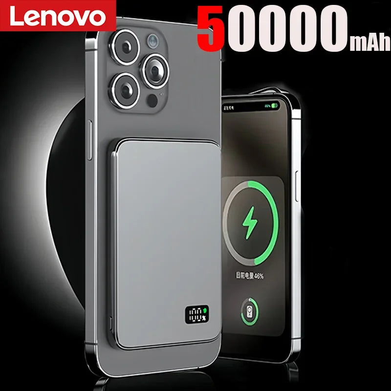 Lenovo Large Capacity Magnetic Power Bank  20W Wireless Fast Portable Charger for Magsafe Powerbank for iPhone Samsung 2026 New Car Mobile World