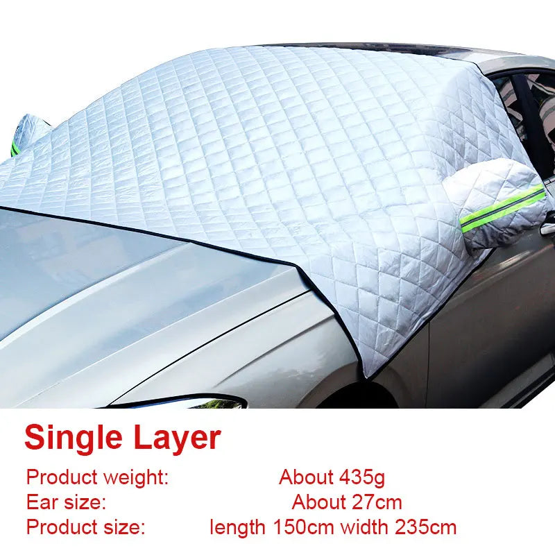 Waterproof Cover Exterior Car Covers Outdoor Half Awning Anti-Snow Windshield Proof Protective Cotton Sunshade Anti Ice Frost Car Mobile World