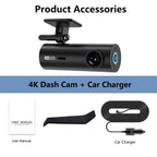 HD 4K 2160P WiFi Car DVR Dash Cam Camera 2K 1296P 24H Parking Monitor APP Control Car Driving Video Recorder for all cars Car Mobile World