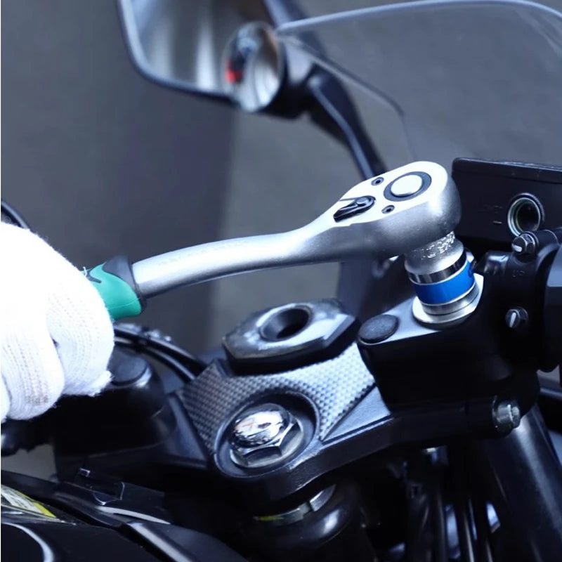 72 Tooth Quick Ratchet Wrench 1/2 1/4 3/8 3 Size Flying Wrenches Two-way Socket Wrench Repair Tools for for Vehicle Bicycle