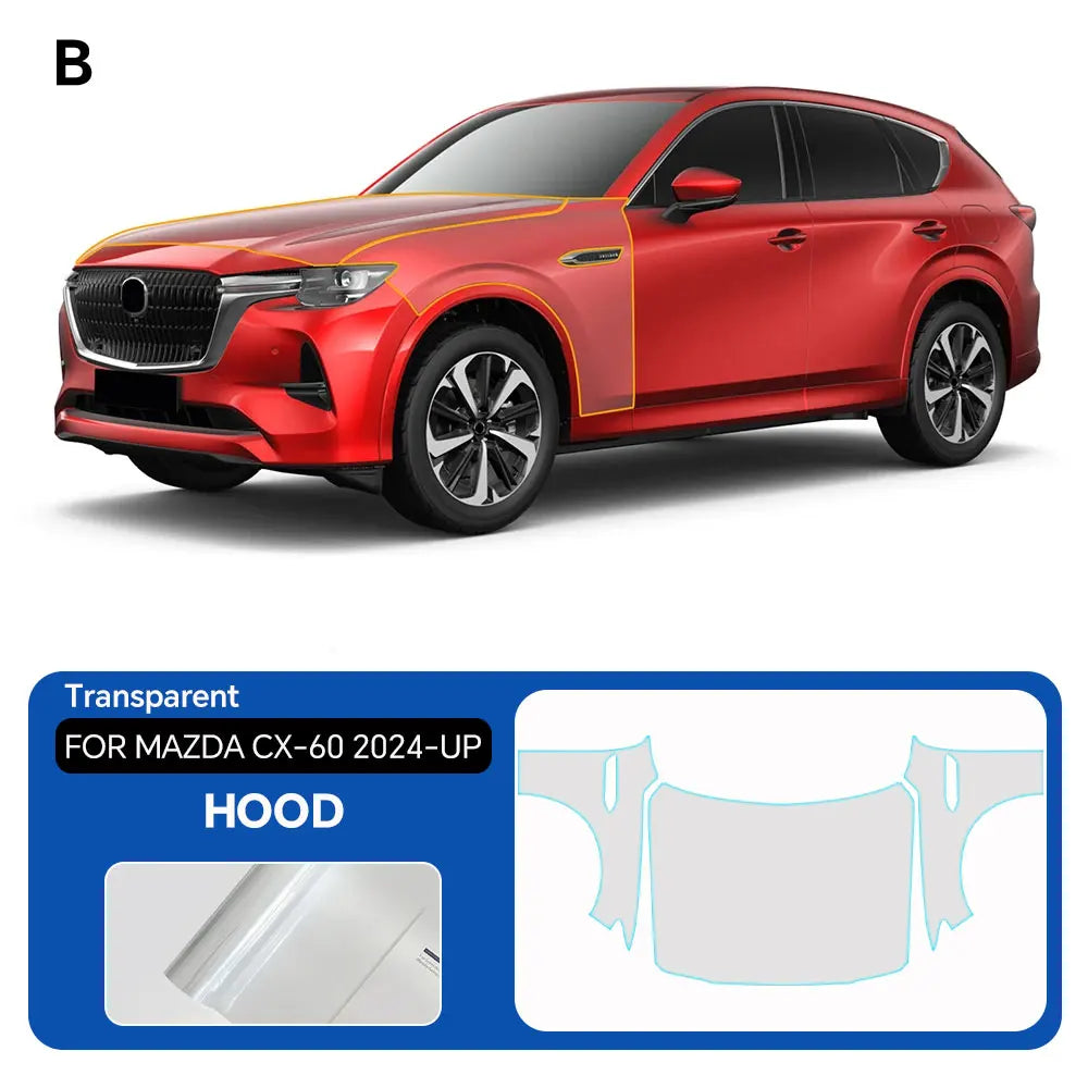 For Mazda CX-60 2024-2025 Clear Paint Protection Vinyl Film Precut Full Car Anti-Scratch UV Protection Invisible Car Wrap Film Car Mobile World