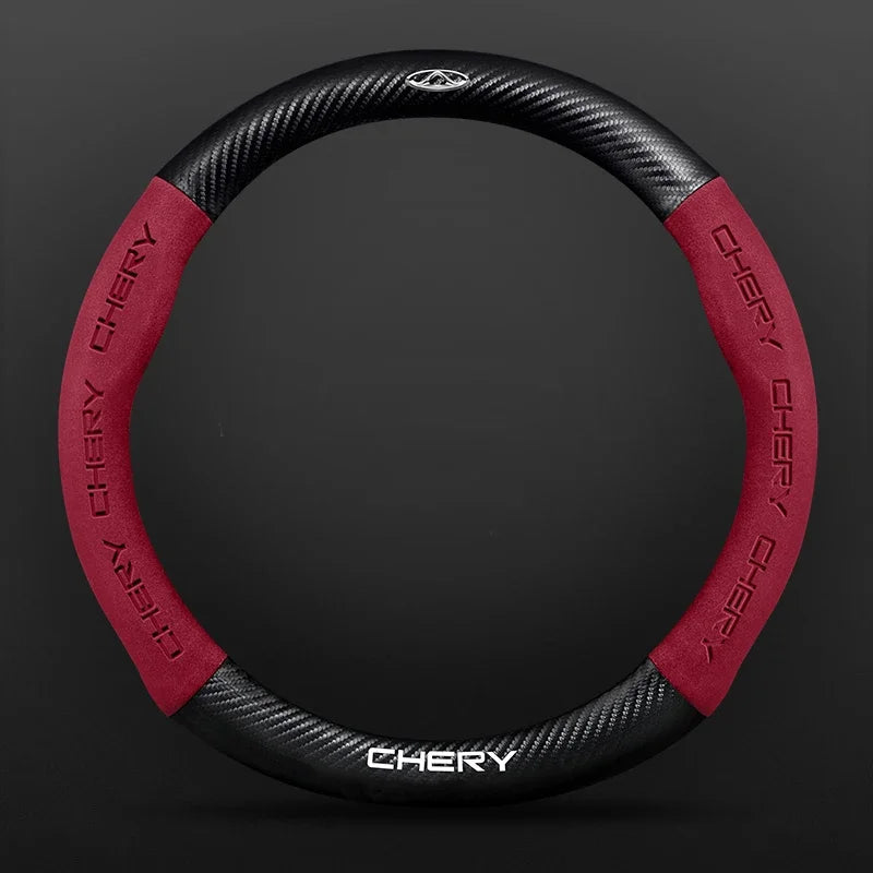 Car buckskin carbon fiber steering wheel cover for Chery Tiggo 8 Arrizo 5 pro gx 5x eQ7 Chery Tiggo 7 Pro 2020 2021 2022 2023 CM World