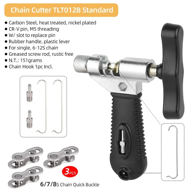 6 7 8 9 10 11 12 Speed Bicycle Chain Breaker W/ Spare Pin N Hook Universal Mtb Chain Cutter Install Remove Tool CM World