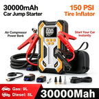 7000A Jump Starter with Air Compressor Portable Car Battery Booster (9.0 Gas/6.5L Diesel) with 160PSI Auto-Shutoff Tire Inflator