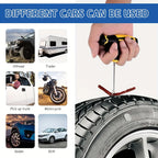 Ultimate Tire Repair Tool Kit - Emergency Puncture Fix with Tire Strips & Plug Tools for Cars, Motorcycles, Trucks, and Bicycles CM World