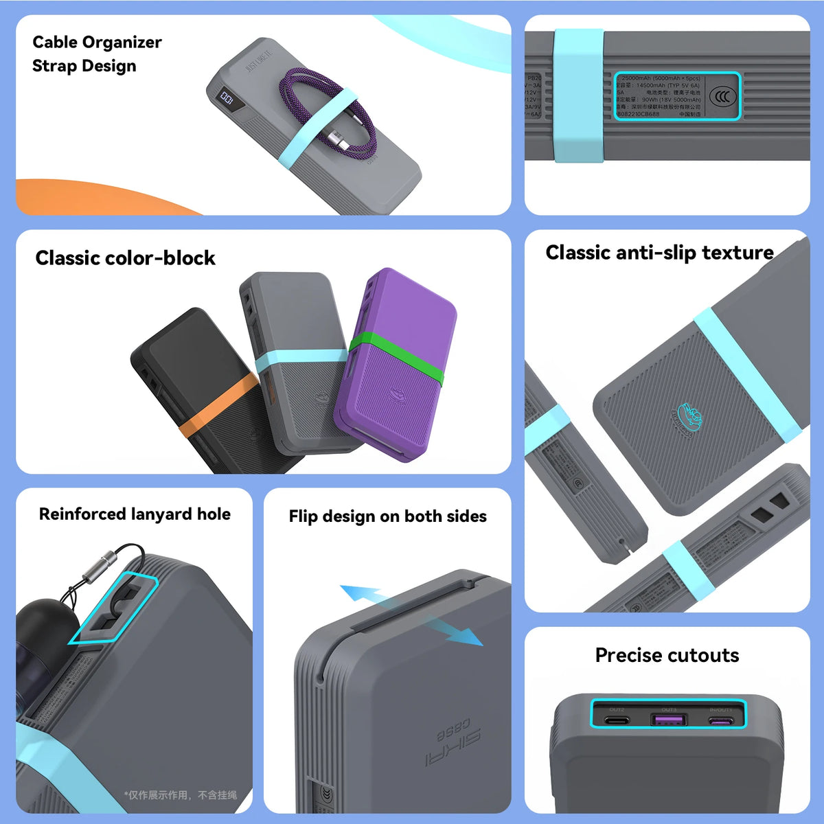 Dustproof Protective Cover Travel Silicone Case for Ugreen Laptop PowerBank Shockproof Cover for UGREEN 145W 25000mAh Power Bank