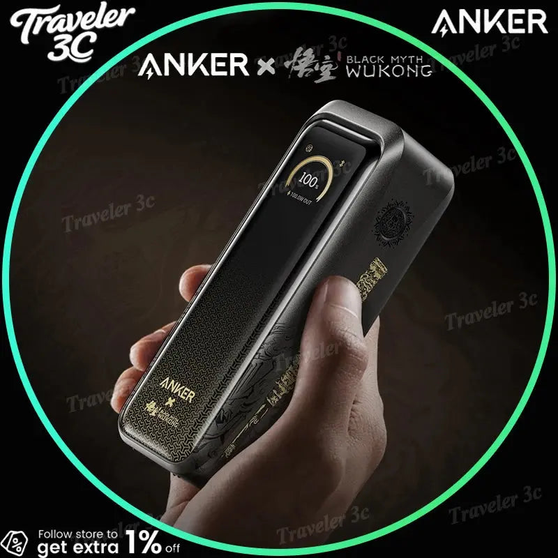 Anker Black Myth Wukong Power Bank Ruyi Rod 20000mAh 220W 140W Fast Charge 3C Certified Flight Safe For iPhone 17 Laptop MacBook Car Mobile World