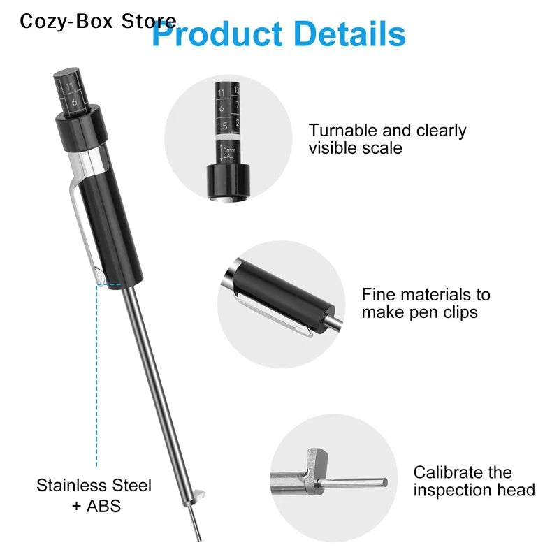 [ZY]Car Brake Pad Inspection Pen Ruler Brake Pad Measuring Tool Suitable For 6mm / 0.2 Inch Thickness, Brake Pad Gauge[ZY]