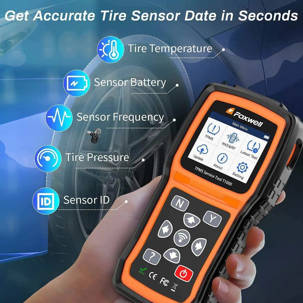 Foxwell T2000 WF TPMS Diagnostic Tool OBD2 Scanner 315/433MHz Sensor Activator Programmer with Free Update for Ford Toyota Car Mobile World