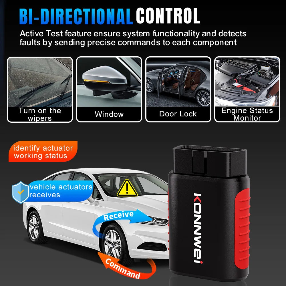 2026 KONNWEI KDIAG Full System Auto Scanner Reset SAS EPB Service ECU Programmer OBD OBD2 Car Diagnostic Tool pk Thinkdiag MINI Car Mobile World