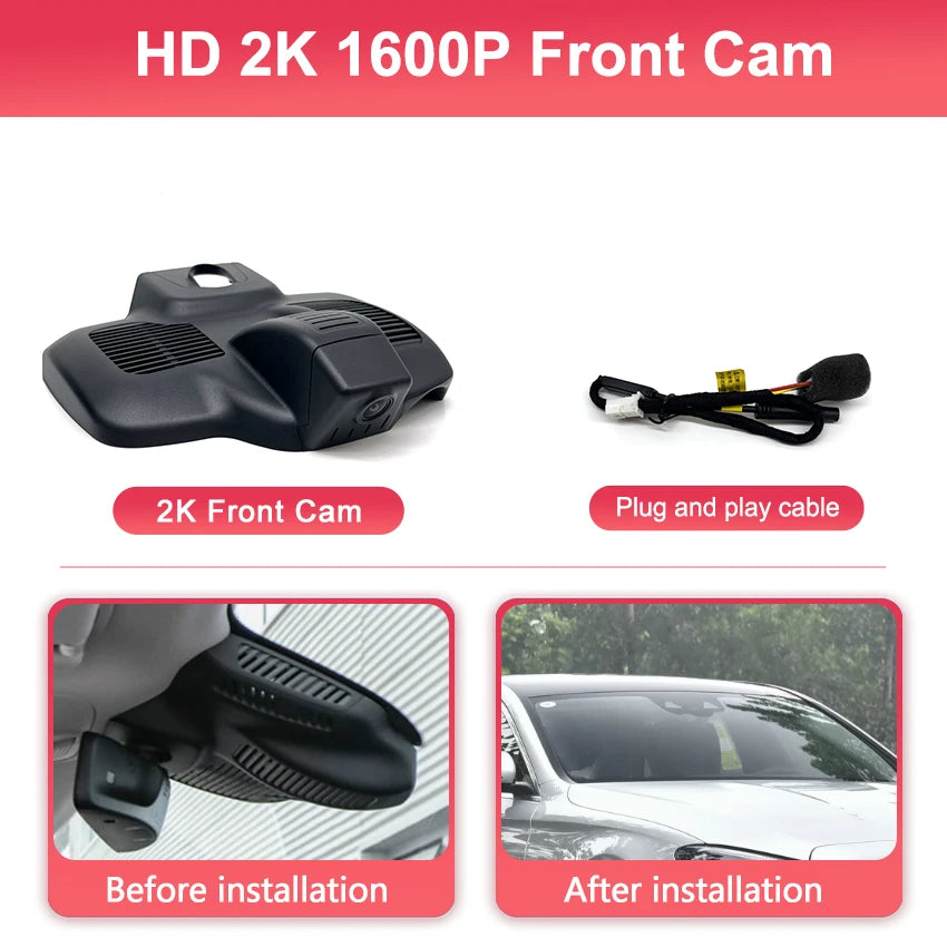 Dash Cam for Mercedes Benz E Class W213 S213 C238 Facelift 2020~2023, 4K Car DVR Video Recorder Control by APP, Dashcam 2160P