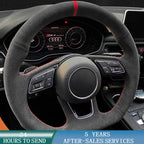 Customized Car Steering Wheel Cover Non-Slip Suede Leather Braid For Audi A3 (8V) A4 (B9) Avant A5 (F5) A1 (8X) Sportback Q2 CM World