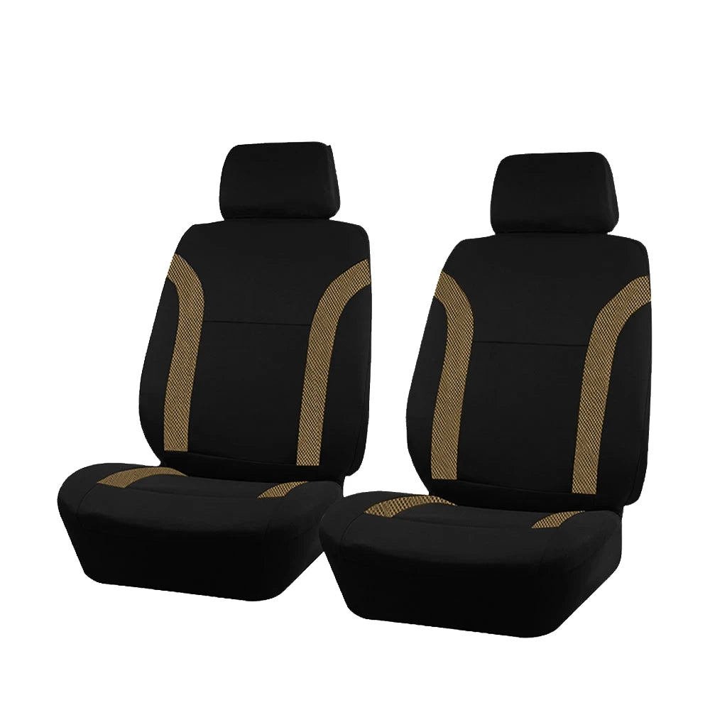 AUTO PLUS Sports Universal Polyester Car Seat Cover Set Fit Most Car Plain Fabric Bicolor Stylish Car Accessories Seat Protector CM World