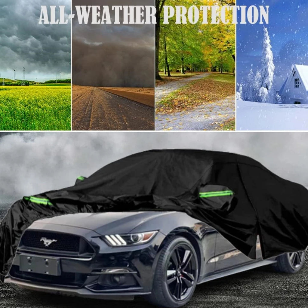 Waterproof Car Covers Compatible with 2015-2024 Ford Mustang with Zipper Door for Rain Snowproof UV Windproof Protection