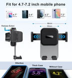Car Phone Holder for Vent - Air Vent Cell Phone Mount for Car, Acrylic Hands Free Automobile Cradle Clip Stand, 4-7" Cellphones