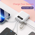 Portable Mini Power Bank 20000mAh Large Capacity Fast Charging Powerbank with 4 Lines External Battery Charger for iPhone Xiaomi