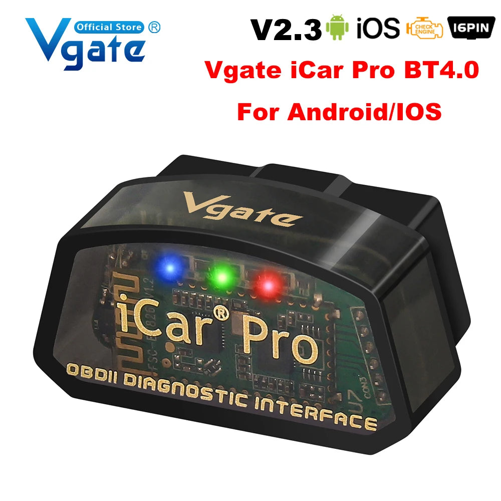 Vgate iCar Pro ELM327 OBD2 Scanner WIFI Bluetooth 4.0 For Android/IOS Car Auto Diagnostic Tool elm 327 V2.3 Scan Tool ODB2 Car Mobile World