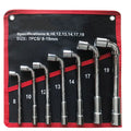 7Pcs  L Type Angled Socket Wrench Spanner With Thru Hole Car Ratchet Wrench Car Repair Pipe Socket Key Wrench Tool Set CM World