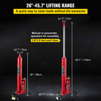 SucceBuy Hydraulic/Pneumatic Long Ram Jack 8 Tons/17363lbs Capacity with Single Piston Pump and Clevis Base Manual Cherry Picker CM World