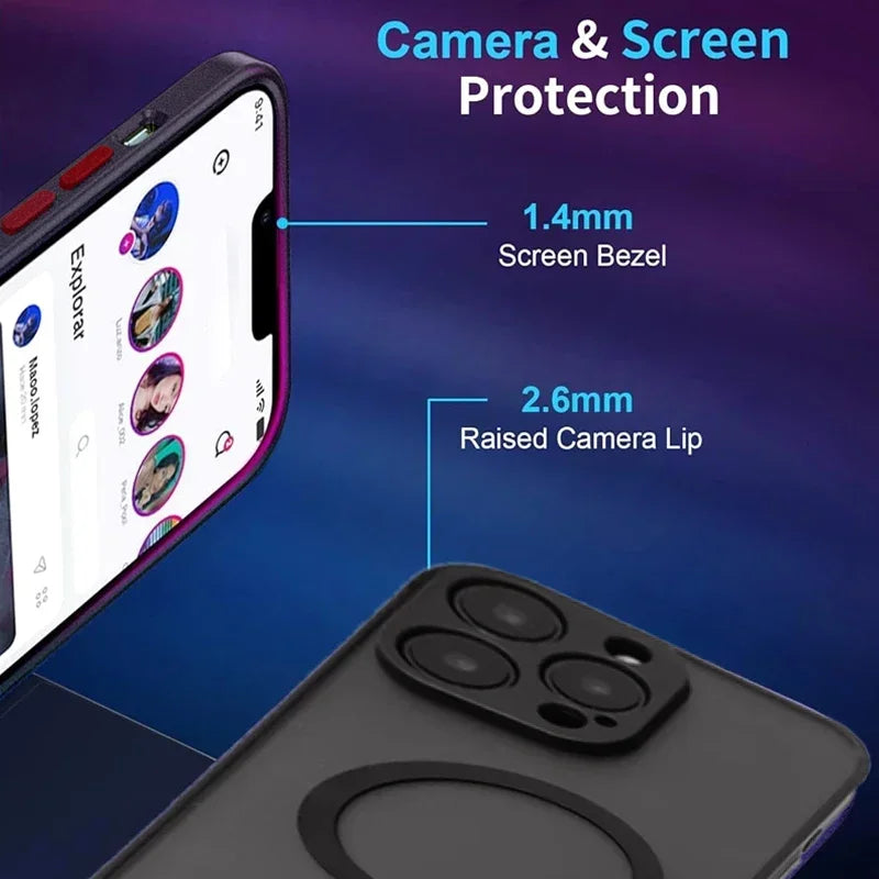 Magnetic Mobile Phone Case with Stand for iPhone 17 16 Pro Max 15 14 Plus 13 12 11 Translucent Cover with Kickstand Car Mobile World
