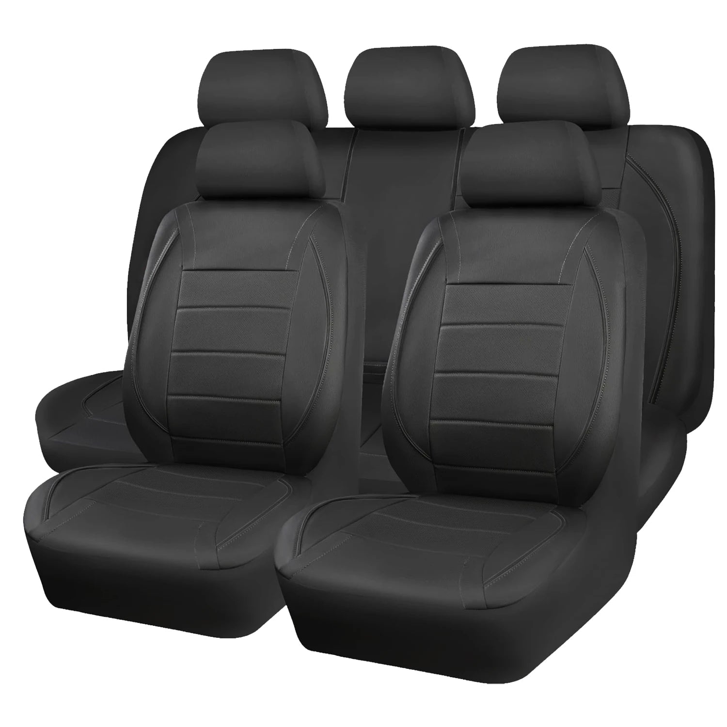 Universal Leather Car Seat Covers Red Simple Waterproof 5 Seat Car Seat Cover CM World