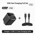 New Fast Charger Compatible With Anker 33W Black 1A1C Dual Port US Standard 100V-240V + C‑C Cable