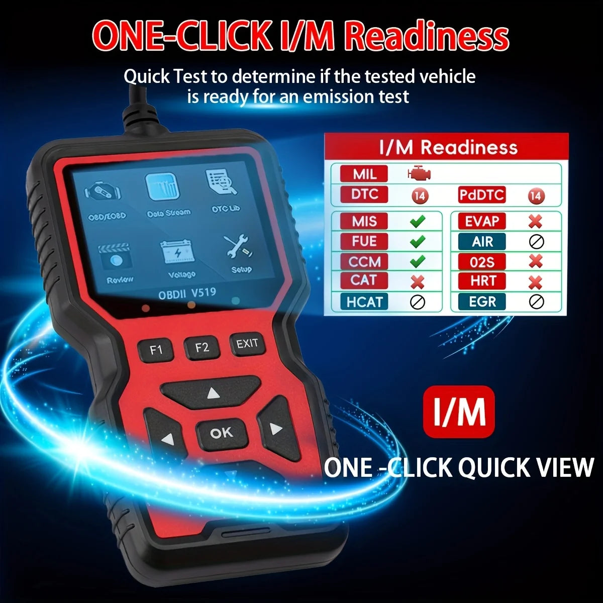 Professional Obd2 Diagnostic Scanner Tool, USB Powered, Engine Fault Detector, Code Reader, Battery Tester, I/M Readiness Status, Code Eraser, Supports 10 Languages, Suitable for All Obd Ii Protocol Cars Manufactured since 19 Car Mobile World