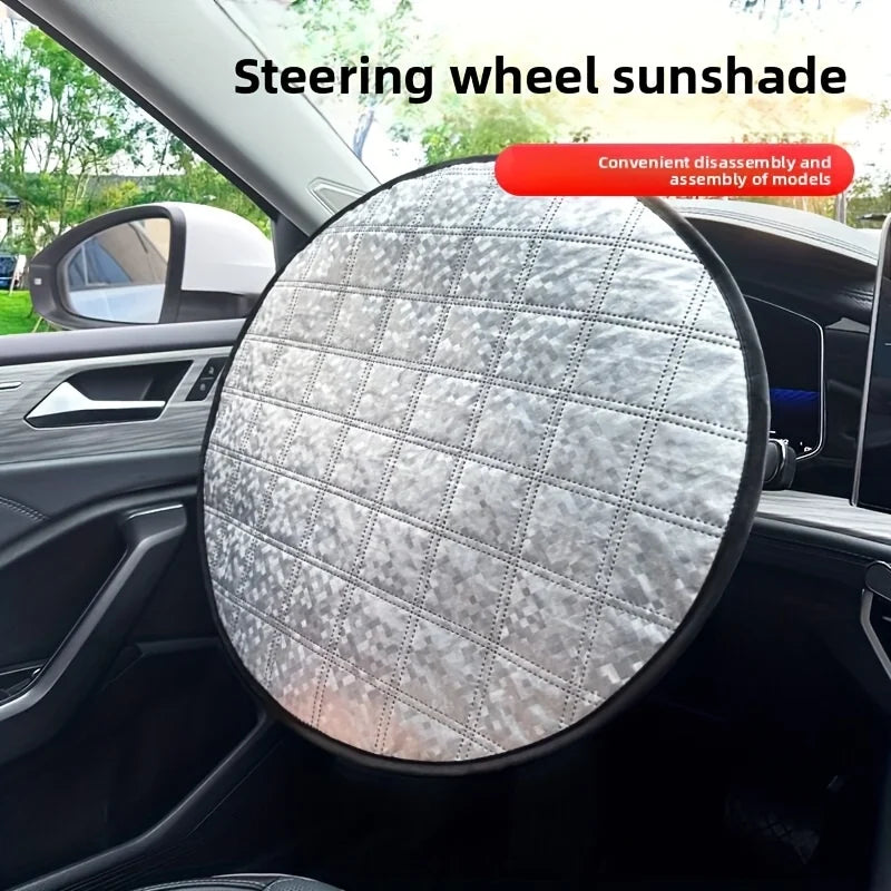 Universal Car Steering Wheel Cover - Heat Isolation, Sun Protection and Shading Suitable for A Variety of Car Models