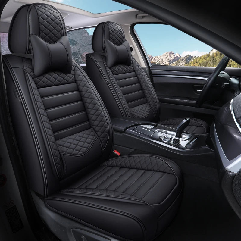 Luxurious PU leather  car seat cover, 3D wing & fixed lumbar support - Soft, comfortable and durable, suitable for most Car CM World