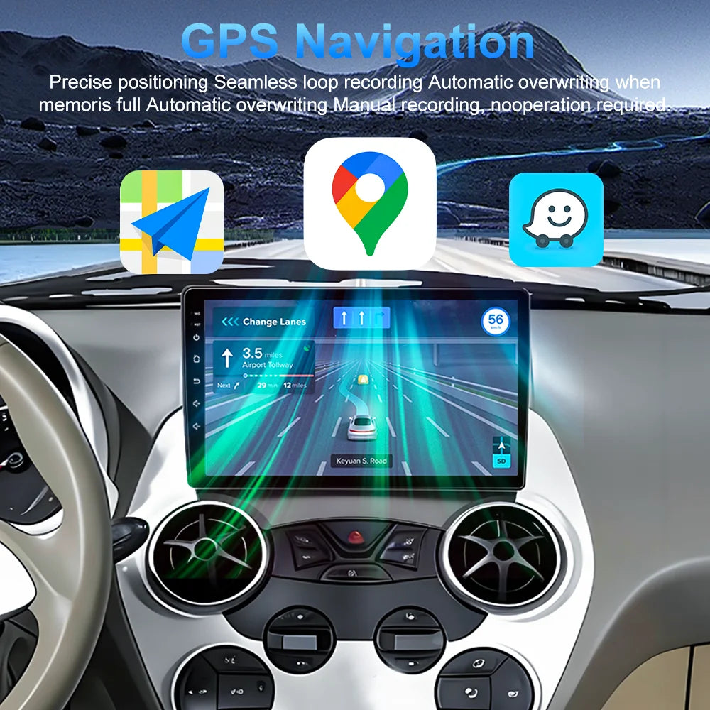 Android 16 Carplay For Ford Ka 2008 - 2014 Auto Radio Stereo Car Multimedia Video Player GPS Navigation QLED Touch Screen 4G DSP CM World