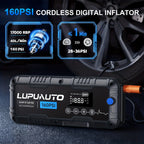 7000A Car Jump Starter With Air Compressor Booster Tyre Inflator Portable Car Battery Power Bank LED Flashlight Smart Cable